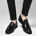Dress Casual Shoes Leather Shoes Men's Round Head Shallow Mouth Foot Set_vogvips.com