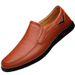 Bargain Cowhide Casual Leather Soft Sole Slip-On Loafers Breathable Hollow Men's Shoes_vogvips.com