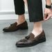 Large British Pointed Loafers 38-46 Tassel Hooded For Men's Business Casual Leather Shoes_vogvips.com