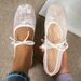 Women's Lace Fairy Style Flat Shoes Square Toe Lace up Design Mesh Material Super Soft Full of Summer Vibes_vogvips.com