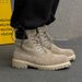 New Leather Spring Men's Shoes High-top Men's Heightening Tooling Martin Boots_vogvips.com