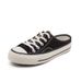 Spring/Summer New Ins Trendy Half Drag Canvas Shoes For Women, Hong Kong Flavor Lazy Student Korean Edition, Single_vogvips.com