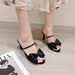 High-heeled Fashionable Women's High-heeled Sandals, Bow-decorated Stiletto Slippers With Luxurious Satin Design_vogvips.com