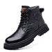 European Warm Series Men's Autumn Winter Martin With Fleece Lining, Thickened And Warm Cotton Shoes, Trendy Motorcycle Work Boots_vogvips.com
