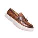 Suitable For All Seasons Minimalist White Trendy Men's Slip-On Fish Scale Embossed Casual Leather Loafers_vogvips.com
