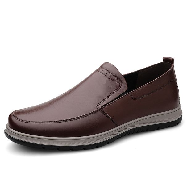 Men's Shoes Men's Leather Shoes Genuine Leather Middle-aged Dad Shoes Soft-soled Casual Shoes_vogvips.com