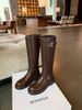 Grape Mom Autumn Winter New Polish Magazine ~ Fashion Round Toe Buckle Strap Chunky Heel Over-the-Knee High Riding Boots_vogvips.com
