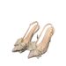 2025 Spring And Autumn High Heels Pointed Toe Stiletto Heel Backless Shoes Transparent Bow Rhinestone Sandals For Women_vogvips.com