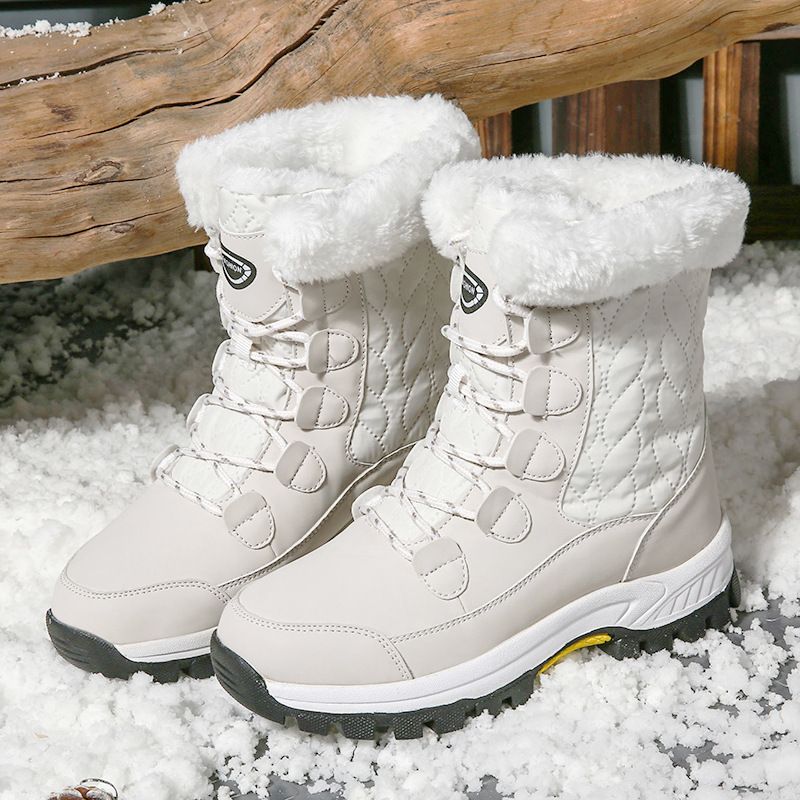Women's Snow Boots With Thick Fleece Lining_vogvips.com