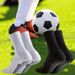 Anti-Slip Football Socks – Cushioned Terry Sole With Grip Dots For Soccer, Basketball & Running (Black/White/Contrast Trim, Unisex Fit)_vogvips.com