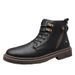 Fleece High Top Martin Boots Men's Medium Cotton Boots Casual Tooling Locomotive Boots Warm Snow Boots_vogvips.com