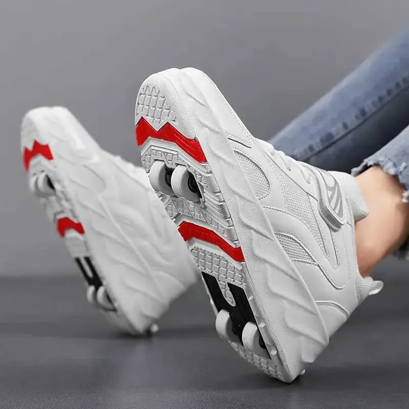 Ine S 2 Wheels Roller Skates Sneakers Skating Outdoor Blade Detachable Flying Shoes Child Girl Boys Breathable Sneaker_vogvips.com