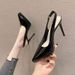 Apricot-colored Women's Sandals 2025 Spring-summer New Versatile Patent Leather Nude High-heeled With Thin Heels And_vogvips.com