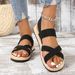 2024 New Strap For Women Summer Outdoor Grass-Proof Woven Linen Roman Sandals With Elastic Cross Flat Sole_vogvips.com