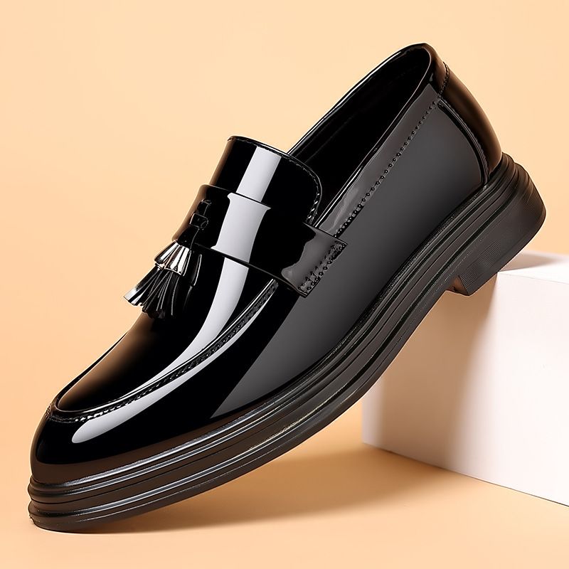 Leather For Autumn Business Dress, Oversized Casual Soft Soled Black Men's Wedding And Groom's Shoes_vogvips.com