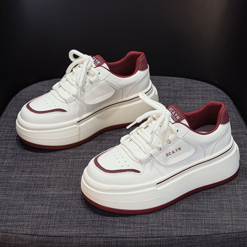Platform White Shoes Women's Ankola Red Casual Sports Board Shoes Student Women's Shoes_vogvips.com