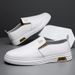 Euro Step 2025 New Slip-On Leather Comfortable Lightweight Breathable Loafers Fashion Versatile Trendy Men's Shoes_vogvips.com
