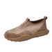 Euro Step First Layer Cowhide Slip-On Casual Leather Shoes Lazy No-Tie Summer Men's Breathable_vogvips.com