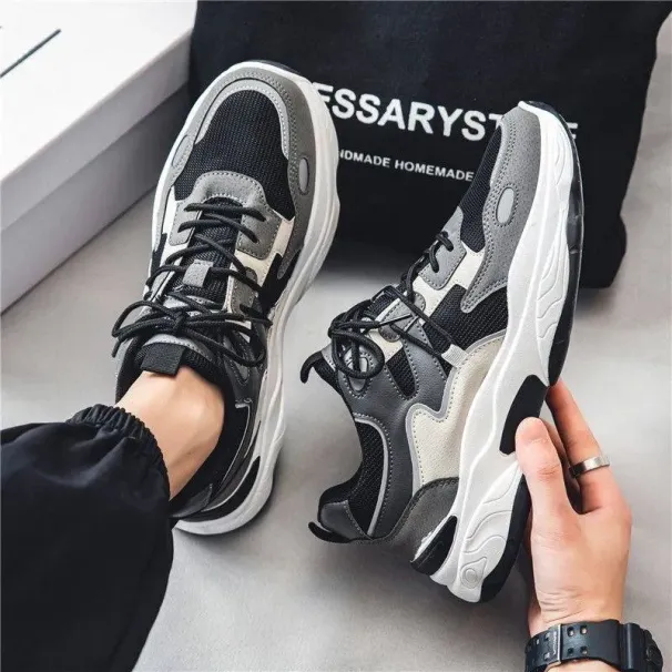 Men Breathable New Mesh Trend Versatile Athleisure Running Trendy Clunky Shoes Blue Free Shipping Ss Size_vogvips.com