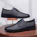 Perforated Breathable Summer Men's Single Layer Pointed Toe Cowhide Casual Youth Lace-up Formal Genuine Leather Business_vogvips.com