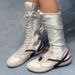 Women Boxing Boots Sheepskin Version~ Genuine Leather Soft Sole Sports Training Hunting Boxing Color Block Long Martin Mid-Calf Boots For_vogvips.com