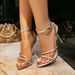Women's High Heel Sandals Silver High Heel Women's Shoes Stiletto Fashion Party Evening Pointed Buckled High Heel Sandals_vogvips.com