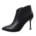 Sexy Slim Pointed Toe Ankle Thin New Autumn Winter Fashion High Heels Stiletto Short Women's Boots_vogvips.com