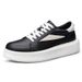 heightened Thickened Sole Leather Surface Inverted Triangle Low-top Men's Shoes Dark Wind Board Shoes High Street Sports Break_vogvips.com