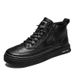European Warm Series Winter Shoes With Fleece Lining, Warm High-top Double Cotton Men's Martin Trendy Casual Leather Shoes, Work , Snow_vogvips.com