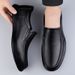 Driving Casual Men's Shoes Grandpa Dad Leather Shoes Beanie Shoes Soft-soled Loafers_vogvips.com