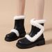 Sheepskin Snow Boots For Women 2025 New Winter Fleece Lined Thickened Warm Cotton Shoes Thick Sole Slip-On Loafers_vogvips.com