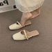 Summer New Korean Style Hollow Out Closed-Toe Half Women, Internet Celebrity Versatile Fashion Gold Buckle Casual Flat_vogvips.com