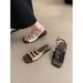 Women's Fashion Sandals Summer 2025 New Vintage French Fairy Style Beach Seaside Travel Soft Flat Roman Shoes_vogvips.com