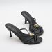 Elegant Strappy Heeled Sandals With Metallic Buckle - Chic Open-Toe Slides For Women, Comfortable & Stylish_vogvips.com