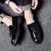 TerraStride 2025 Glossy Patent Autumn Korean Style Casual Small Leather Hairstylist Men's British Thick Sole Shoes_vogvips.com