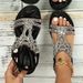 Yasirun Plus Size Hollow Out Cross-border Flat Rhinestone Sandals Bohemian Comfortable Women's Shoes For Summer_vogvips.com