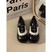 Paired With Skirt, Soft Girl Lace Round Toe Small Leather Shoes, Women's 2025 New Fashionable And Versatile Shallow_vogvips.com