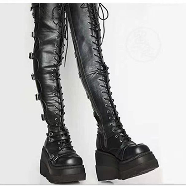 Large Size Over-the-Knee Waterproof Platform Wedge Long Women's New Martin Riding Boots_vogvips.com