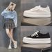 Platform Height Increasing Lace Fisherman For Women 2024 Spring Summer New Versatile Breathable Mesh White Plus Size_vogvips.com