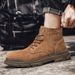 New Leather Spring Men's Shoes High-top Men's Heightening Tooling Martin Boots_vogvips.com