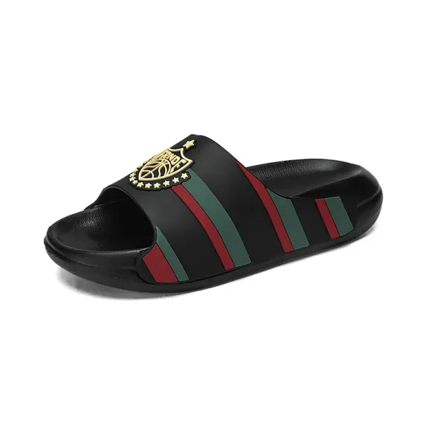 New Unisex Fashionable Cool In Large Outdoor Thick Height Increasing Soft Soled Comfortable Slippers Black Beige_vogvips.com