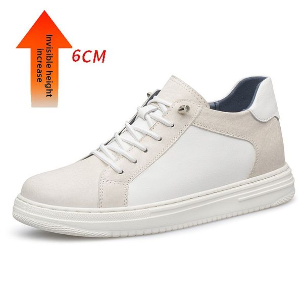 Men's Shoes Matte White Shoes Invisible Inner Height Increasing Shoes Men's Casual Shoes Board Shoes Men_vogvips.com