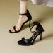 Luxurious And Elegant Satin High-heeled Shoes, New Summer French Style Bow-tie Open-toe Strap Stiletto Sandals For Women_vogvips.com