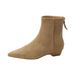 Pointed Toe Short Boots For Women 2025 New Autumn Winter Women's Shoes Low Heel Women's Boots Mid-Calf Slim Boots French Style Sho_vogvips.com