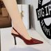 7317 European And American Style Sexy Pointed Toe Patent Leather Ultra High Heel Stiletto Women's Shoes Back Strap_vogvips.com
