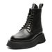 American Thick-soled Heightening Tooling Boots Fleece Short Boots Retro Locomotive Style Martin Boots_vogvips.com