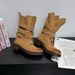 2025 New Genuine Leather Thick Bottom Belt Buckle Martin Boots Versatile Casual Mid Top Boots Retro Niche Motorcycle Boots Wholesale_vogvips.com