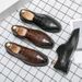 Suitable For All Seasons Formal Business Casual Leather For Men Brogue Pattern Nightclub Hairstylist Wedding Groomsmen Trendy Shoes_vogvips.com