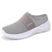 Half-Cup Cross-Border Dropshipping Women's Large Size New Casual Mesh Slip-On Lightweight Single Shoes_vogvips.com