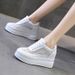Women's Fashion Sneakers With Platform Wedge Heel, Breathable Mesh & Leather Upper, Round Toe Casual Shoes For Women Sneakers Casual Sports Shoes_vogvips.com